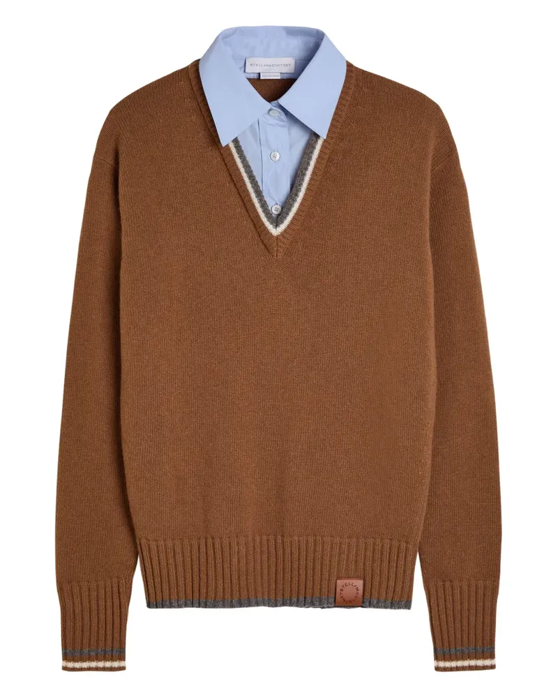 Stella McCartney Hybrid knit shirt sweater - Braun Braun