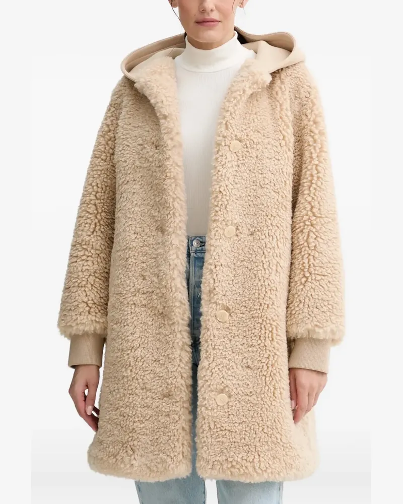 Marc O'Polo teddy-texture hooded coat - Nude Nude