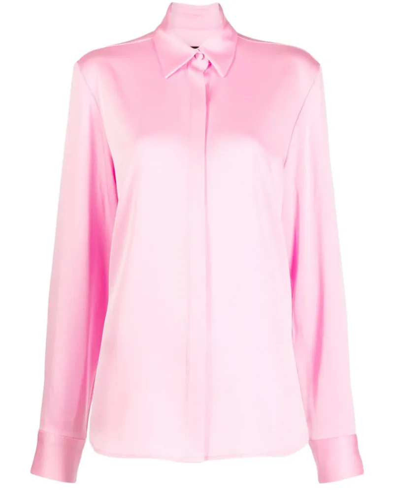 Alex Perry Button-down-Hemd mit Satin-Finish - Rosa Rosa
