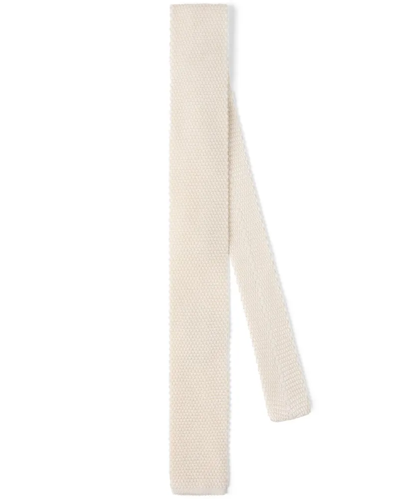 Brunello Cucinelli Gestrickte Seidenkrawatte - Weiß Weiß