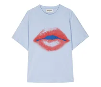 T-Shirt mit Lippen-Print