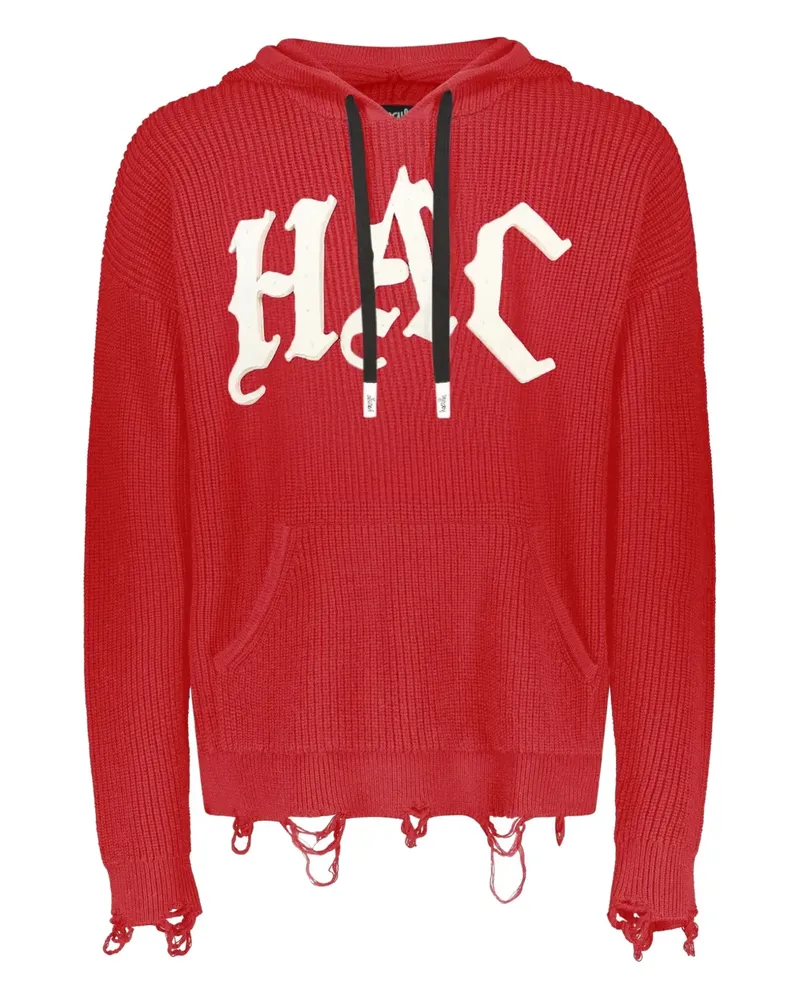 Haculla Hoodie im Distressed-Look - Rot Rot