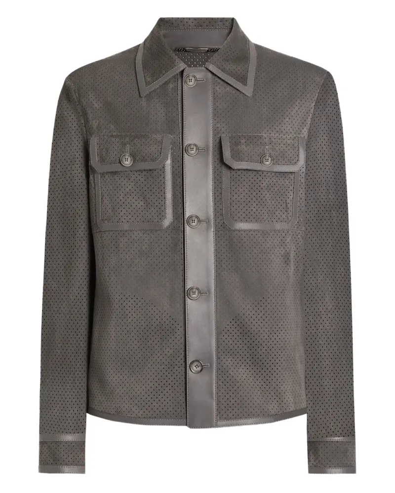Dolce & Gabbana Jacke aus Lammwildleder - Grau Grau