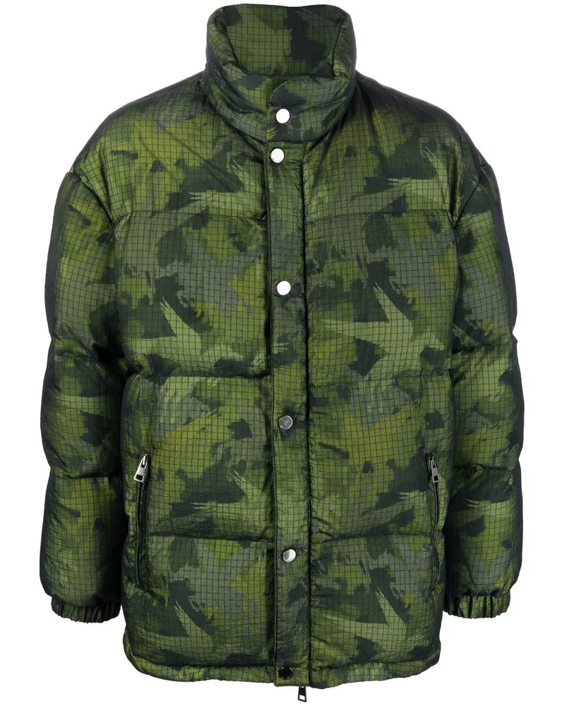 Etro Gefütterte Jacke mit Camouflage-Print Grün