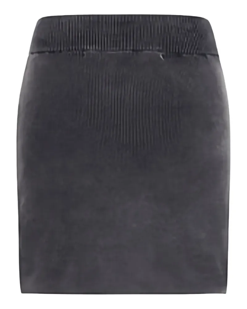 Alexander Wang Gerippter Rock mit Logo - Schwarz Schwarz