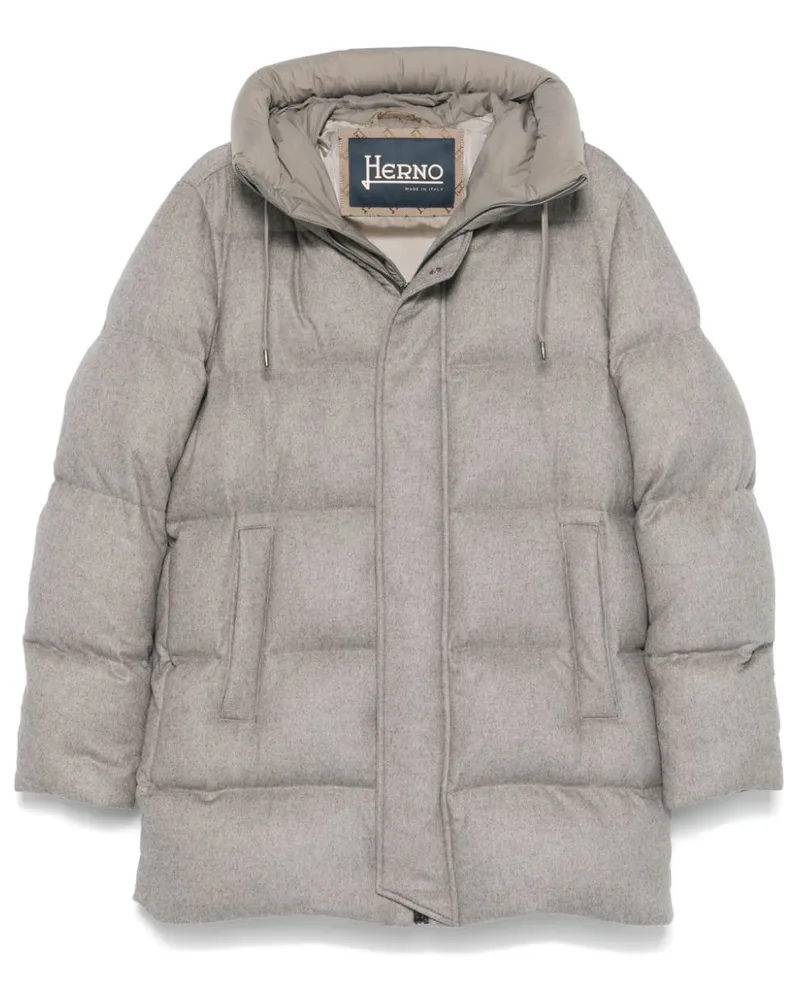 Herno Gefütterte Kapuzenjacke - Grau Grau