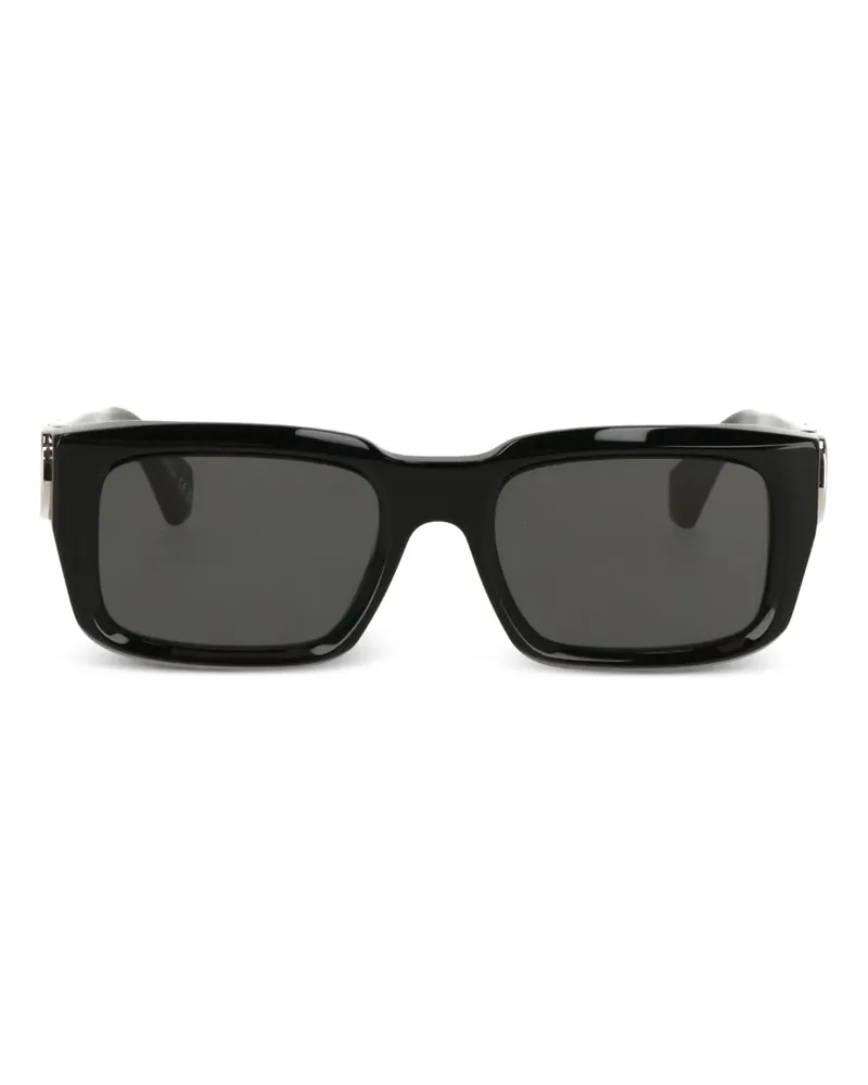 OFF-WHITE Eckige Sonnenbrille mit Logo - Schwarz Schwarz
