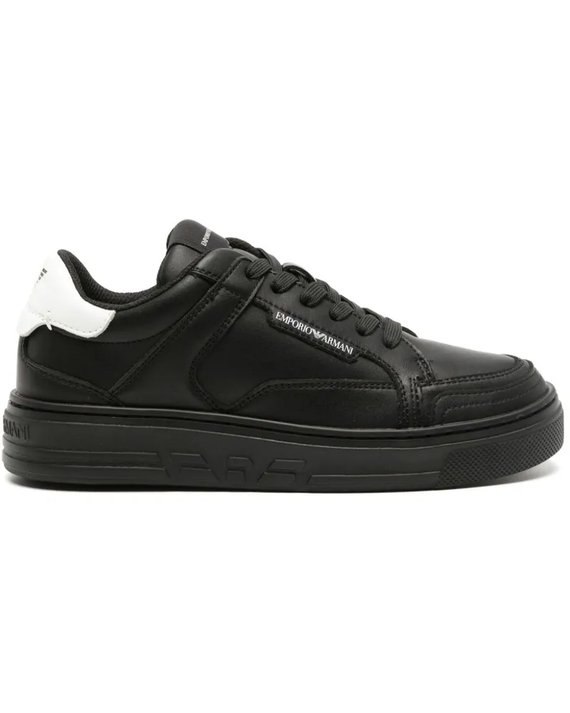 Emporio Armani Sneakers mit Logo-Print - Schwarz Schwarz