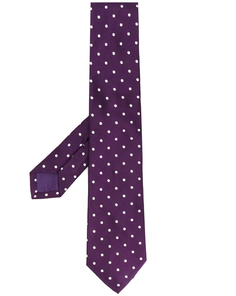 Ralph Lauren Gepunktete Seidenkrawatte - Violett Violett