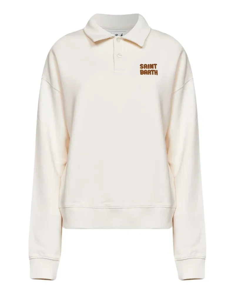 MC2 Saint Barth Saint Barth logo-flock polo top - Nude Nude