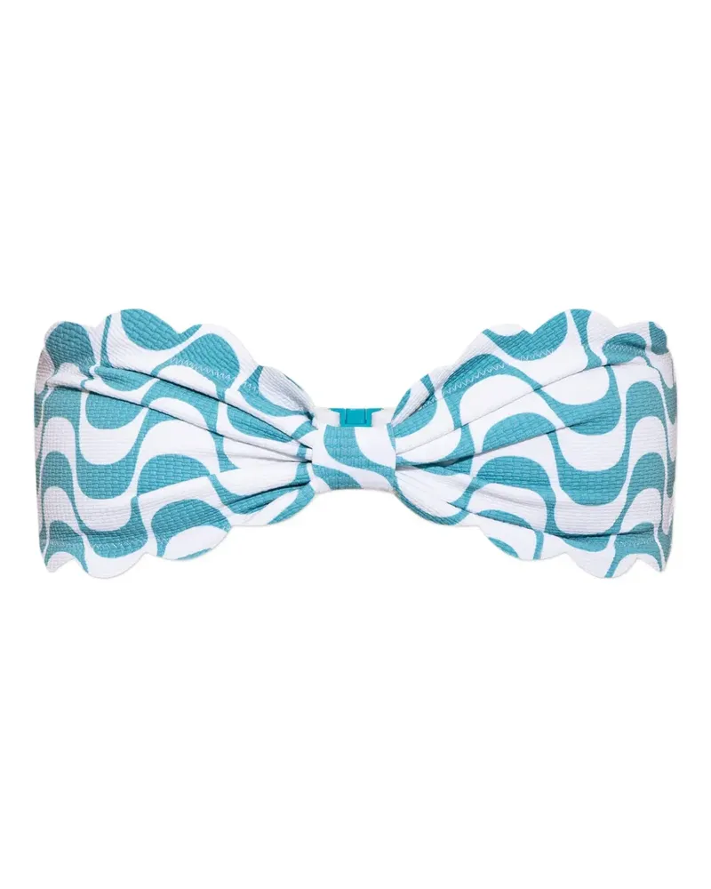Marysia Antibes Bikinioberteil mit Wellenprint - Blau Blau