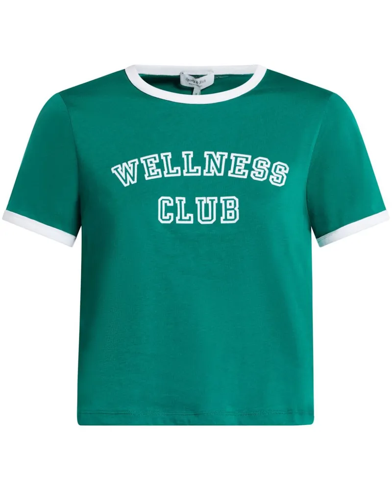SPORTY & RICH T-Shirt mit Logo-Print - Grün Grün