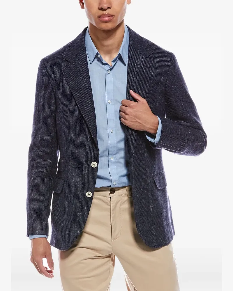 Brunello Cucinelli striped tailored blazer - Blau Blau