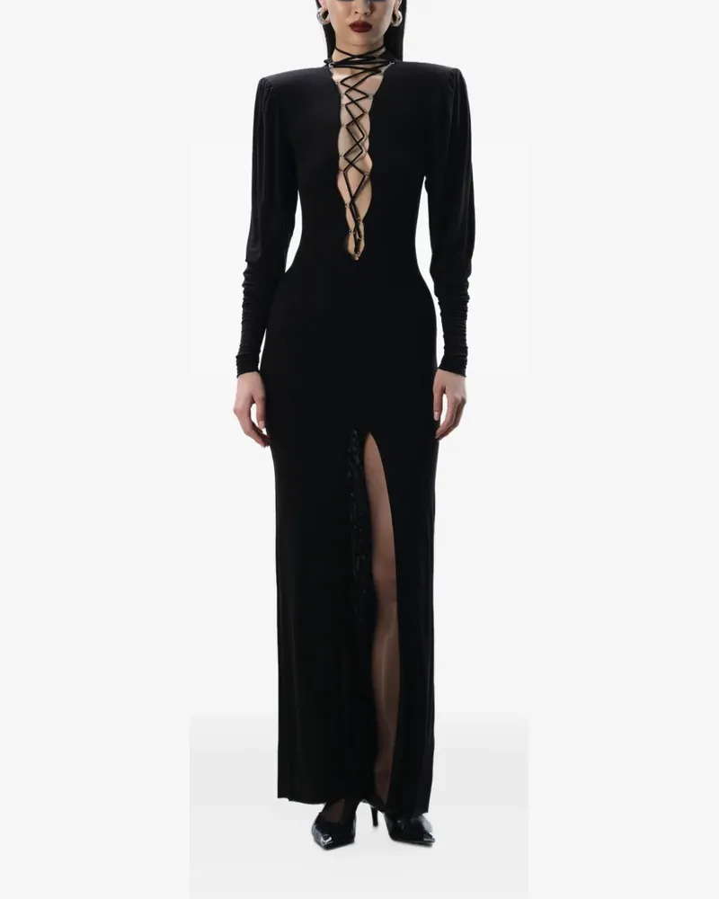 MANURÍ Jamie Maxikleid - Schwarz Schwarz