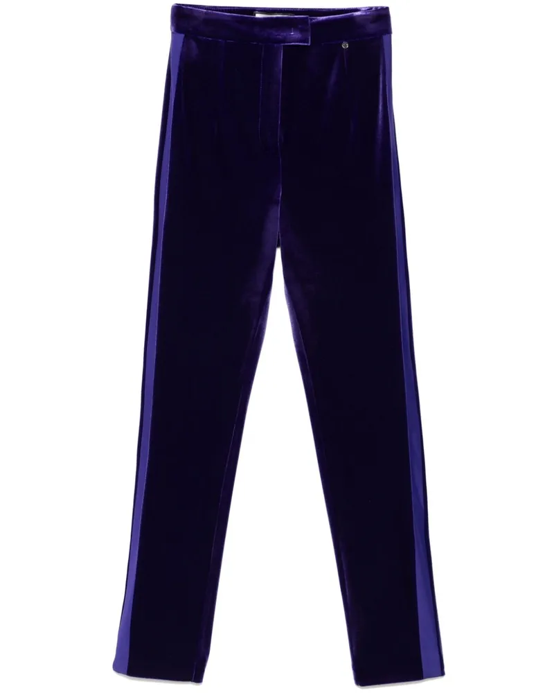 NISSA Hoch sitzende Samthose - Violett Violett