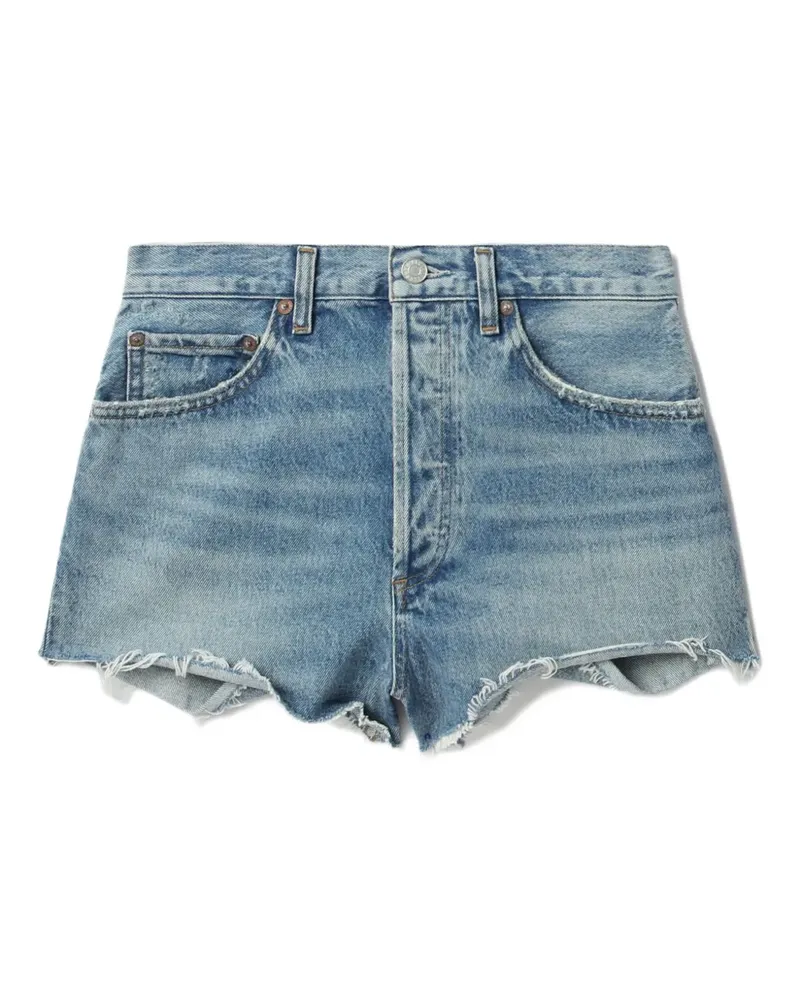 AGOLDE Ausgefranste Jeans-Shorts - Blau Blau