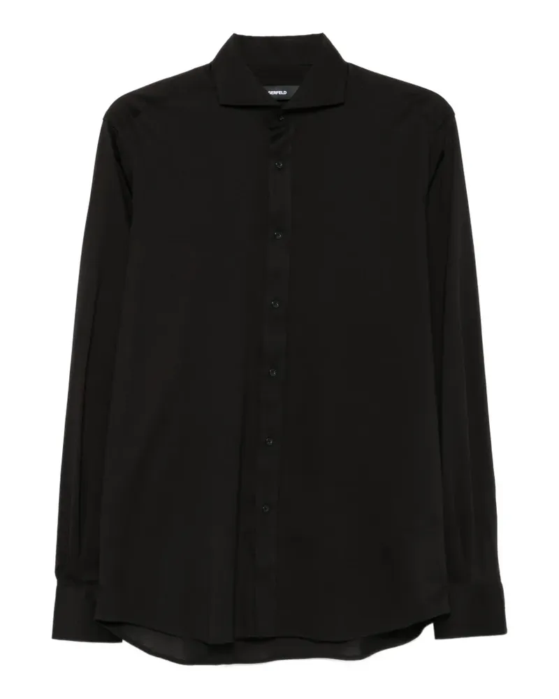 Karl Lagerfeld Modern Fit Hemd mit Knopfverschluss - Schwarz Schwarz