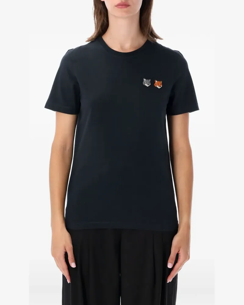 Kitsuné T-Shirt mit Double Fox-Patch - Grau Grau