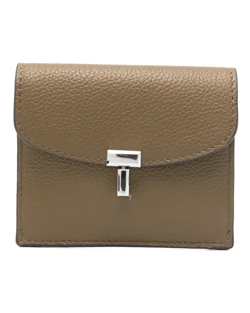 Totême T-lock leather cardholder - Braun Braun