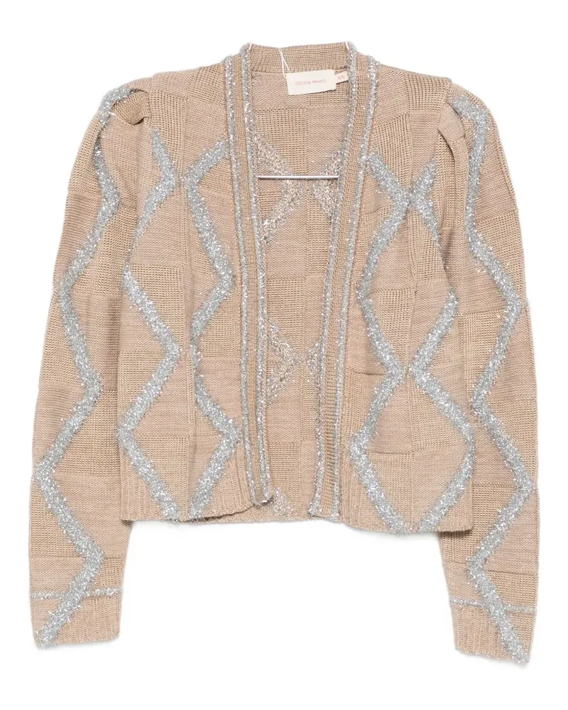 Cecilia Prado diamond pattern cardigan - Nude Nude