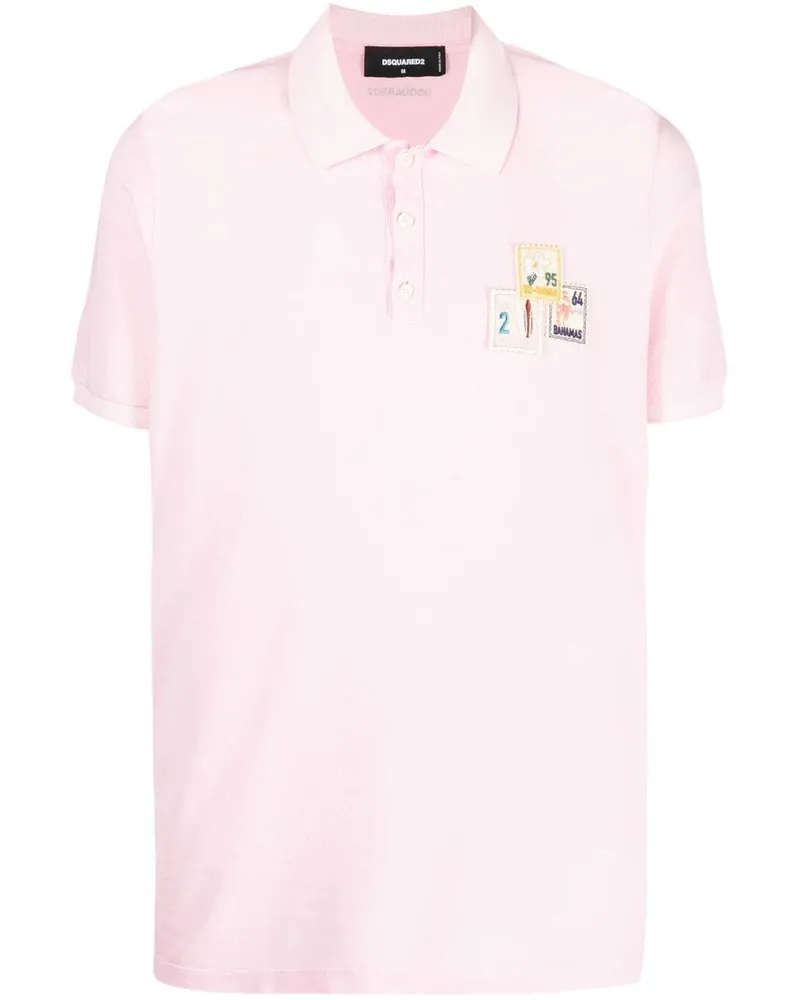 Dsquared2 Poloshirt mit Briefmarken-Patches - Rosa Rosa