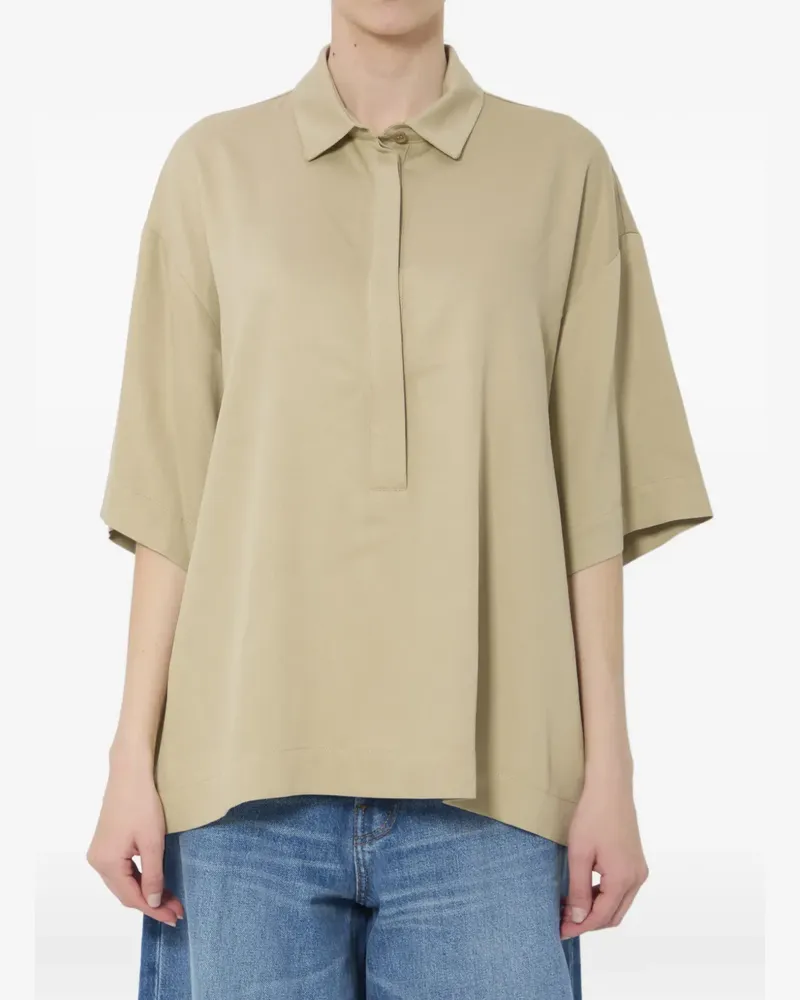 FRANKIE Shop Eda short-sleeve polo shirt - Nude Nude