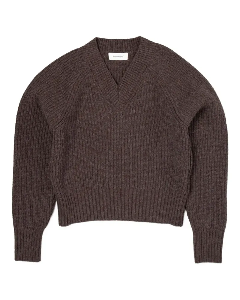 Mfpen Plaza Pullover mit V-Ausschnitt - Braun Braun