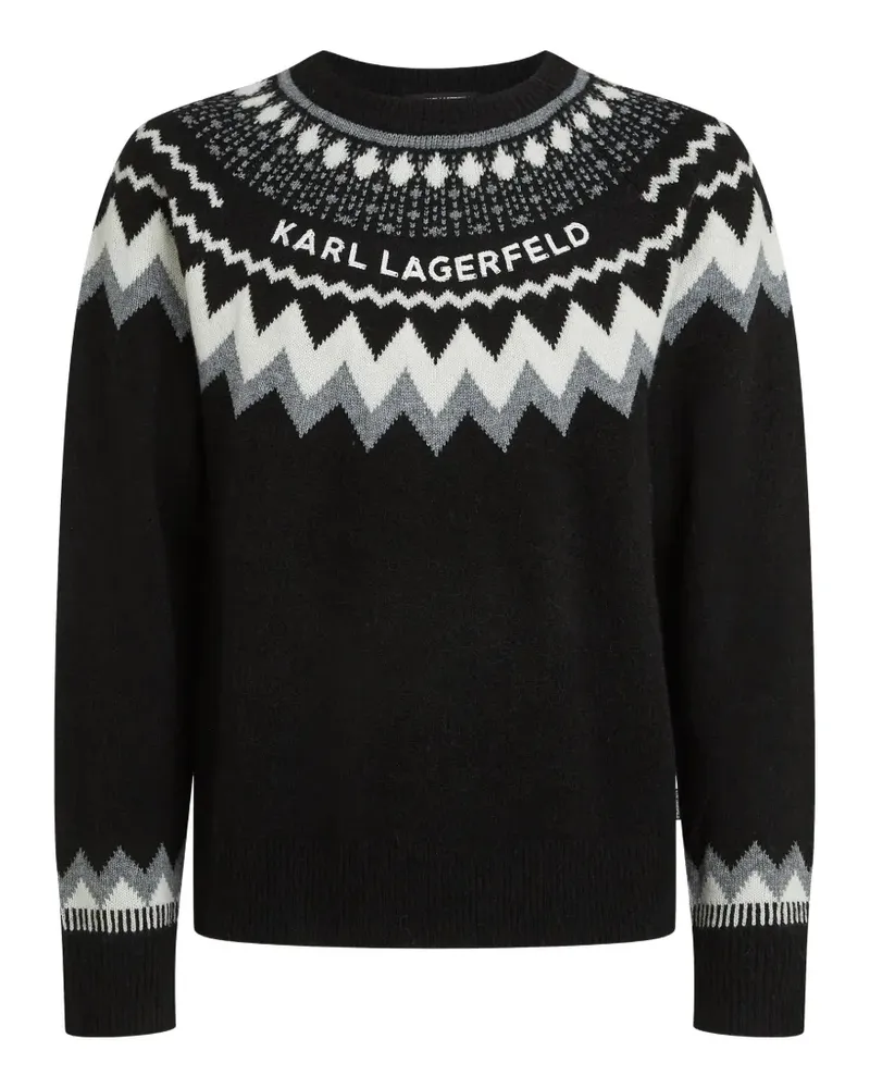 Karl Lagerfeld Fair Isle knitted sweater - Schwarz Schwarz