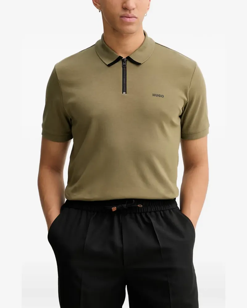 HUGO BOSS Dalomino zip-up collar polo shirt - Grün Grün