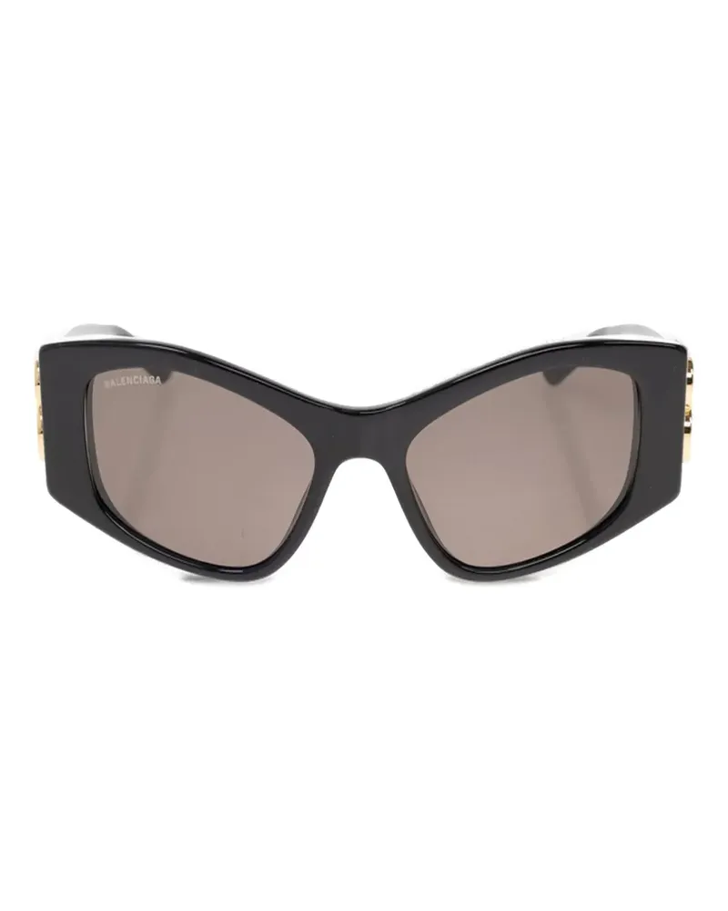 Balenciaga Sonnenbrille mit Logo - Schwarz Schwarz