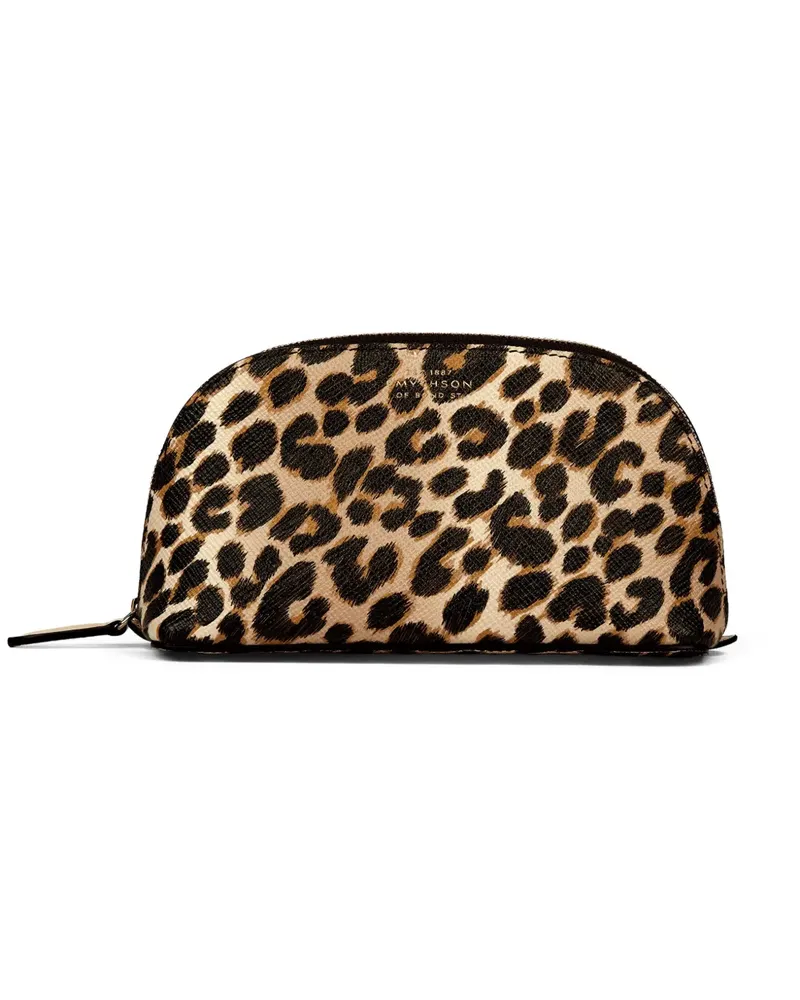 Smythson Kosmetiktasche mit Leoparden-Print - Nude Nude