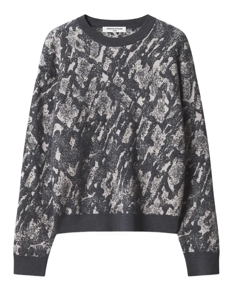 Kitsuné Granit Pullover mit Jacquardmuster - Grau Grau