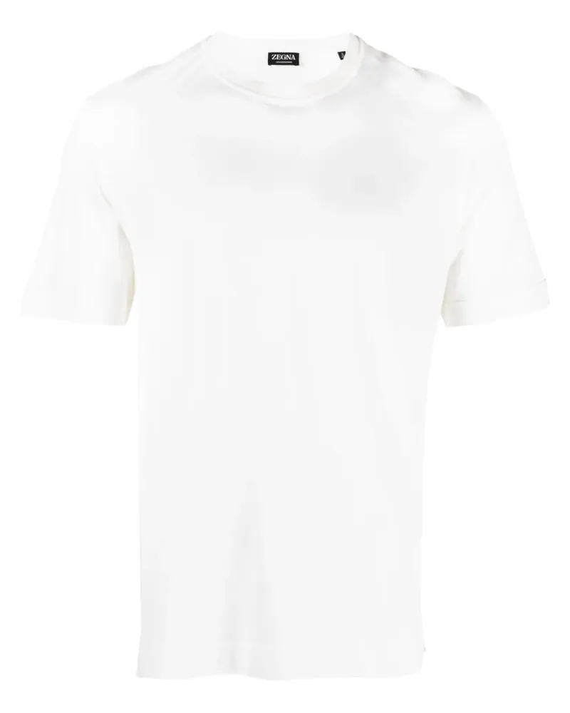 Ermenegildo Zegna T-Shirt mit Logo-Patch - Weiß Weiß