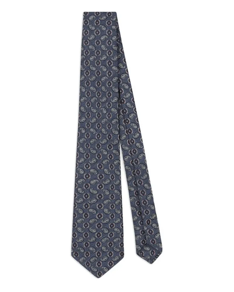 Etro Jacquard-Krawatte mit Paisleymuster - Blau Blau