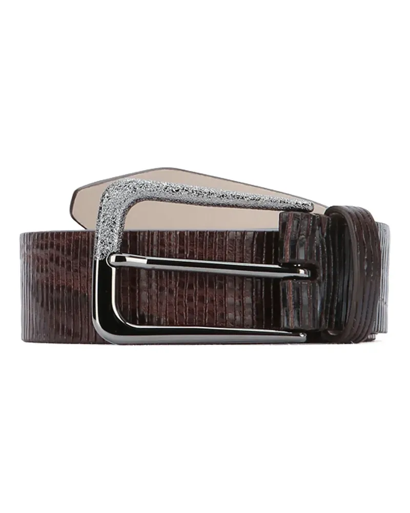 Brunello Cucinelli leather buckle belt - Braun Braun