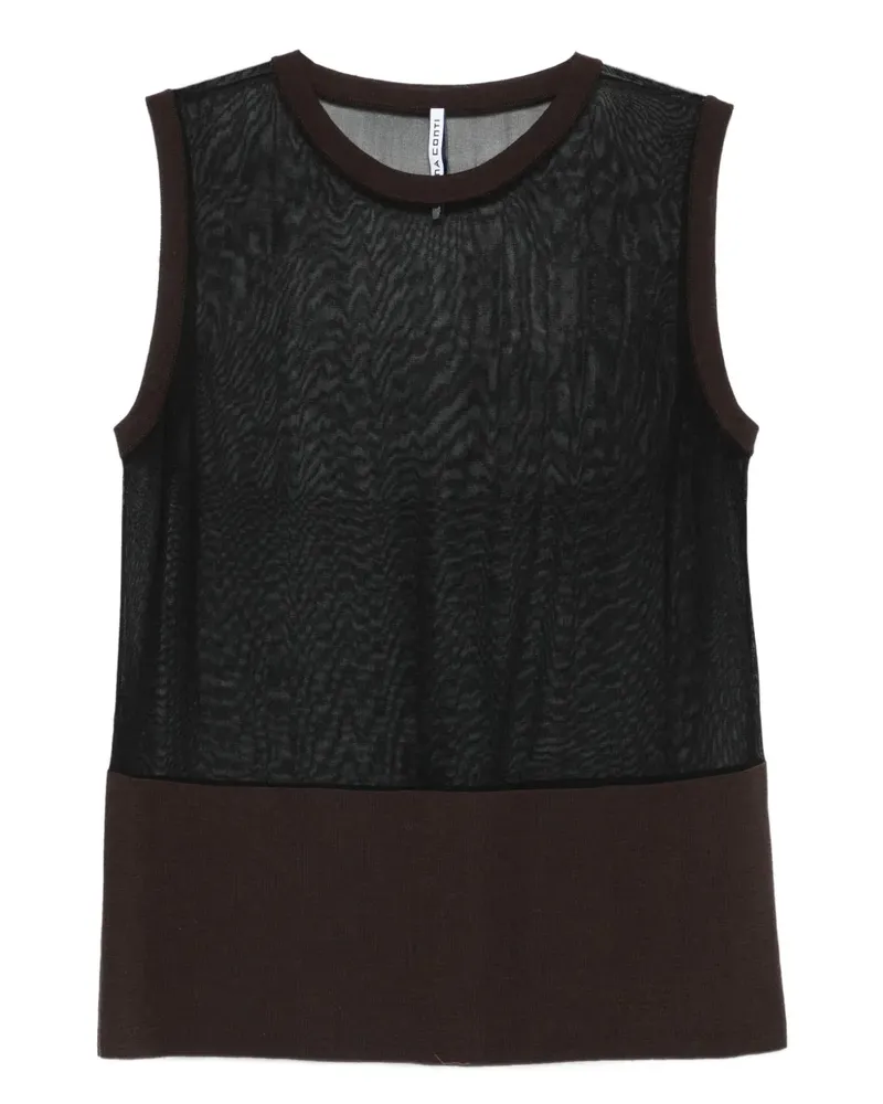 Liviana Conti Top mit Mesh-Einsatz - Braun Braun
