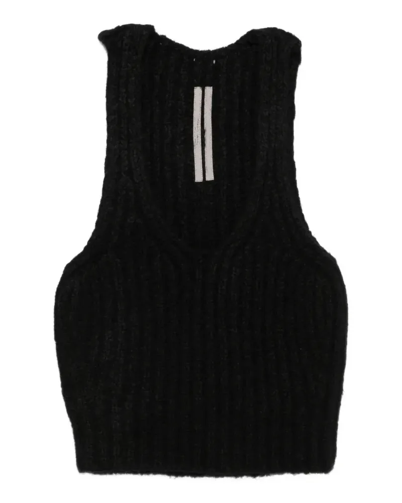 Rick Owens Geripptes Stricktop - Schwarz Schwarz