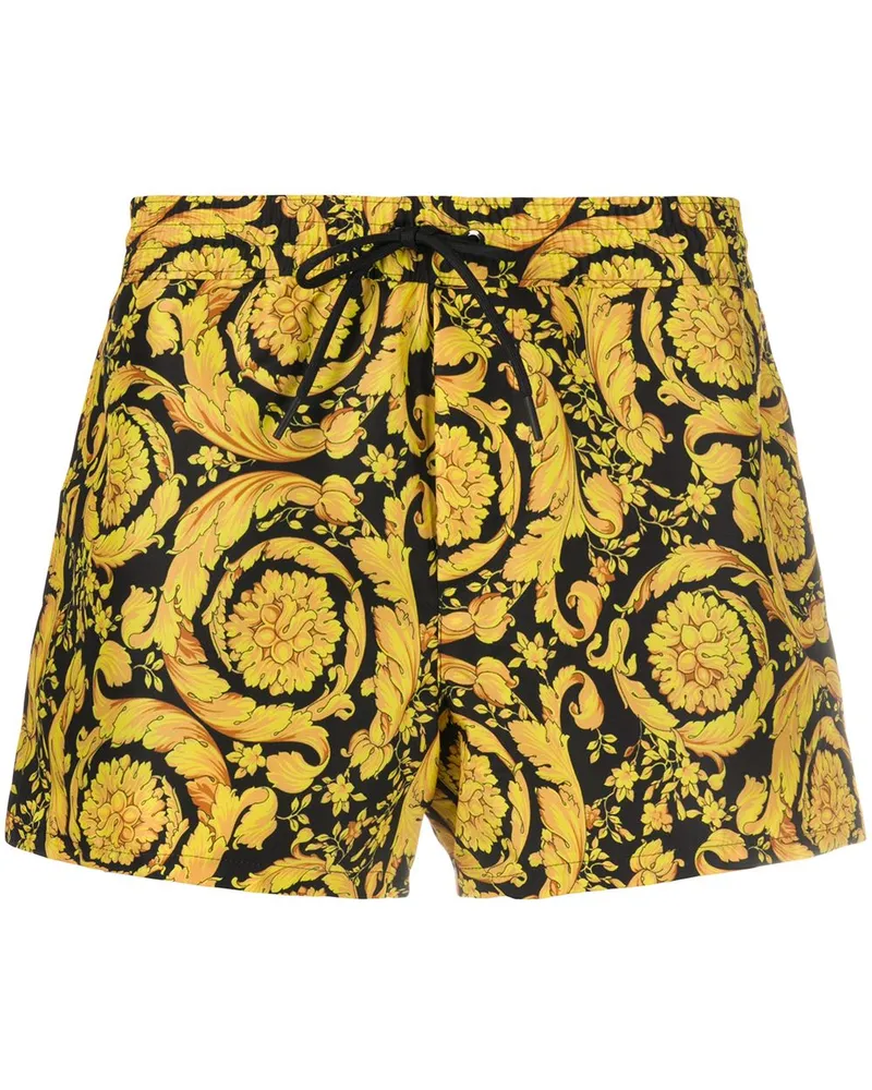 Versace Barocco Badeshorts - Schwarz Schwarz