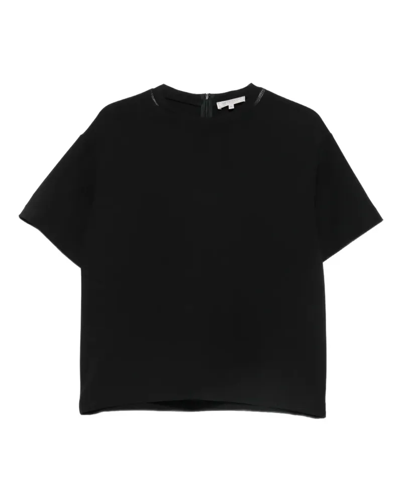 Antonelli Firenze crystal-embellished short-sleeve blouse - Schwarz Schwarz