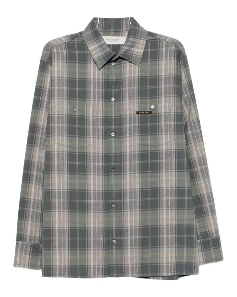 Golden Goose check-pattern logo-patch jacket - Grau Grau