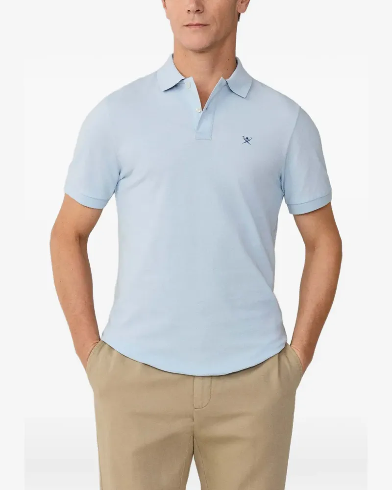 Hackett logo-embroidered cotton-pique polo shirt - Blau Blau