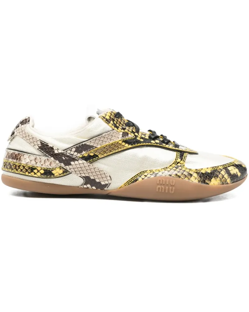Miu Miu Sneakers mit Schlangenleder-Print - Nude Nude