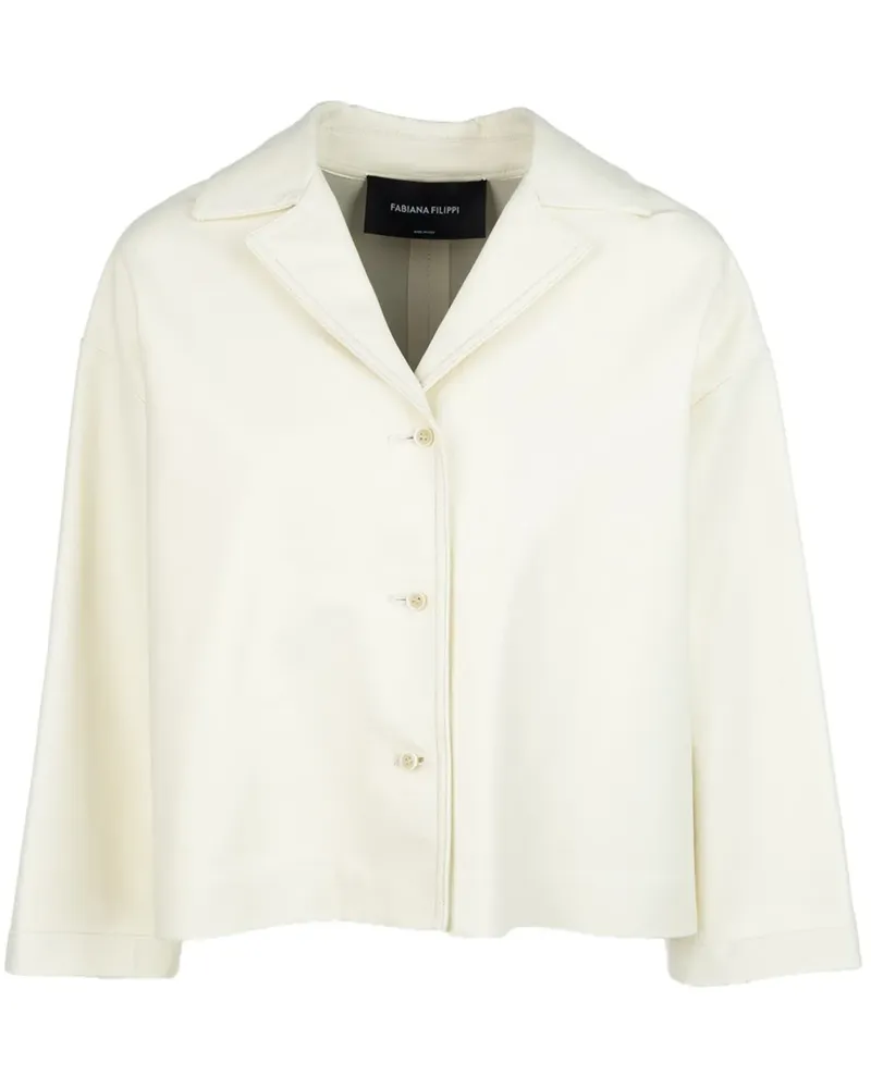 Fabiana Filippi Klassische Lederjacke - Weiß Weiß