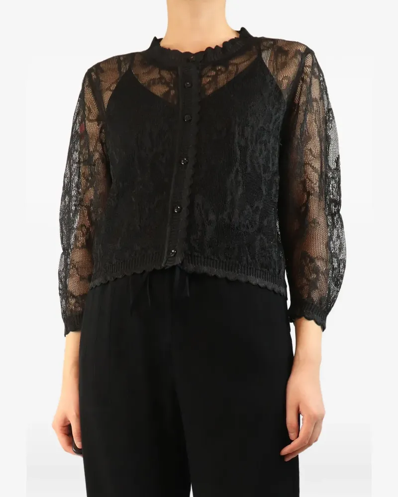 Simone Rocha Cardigan mit Spitze - Schwarz Schwarz
