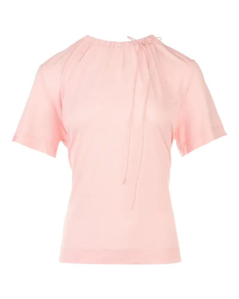 Simone Rocha Gerafftes T-Shirt mit Kordelzug - Rosa Rosa