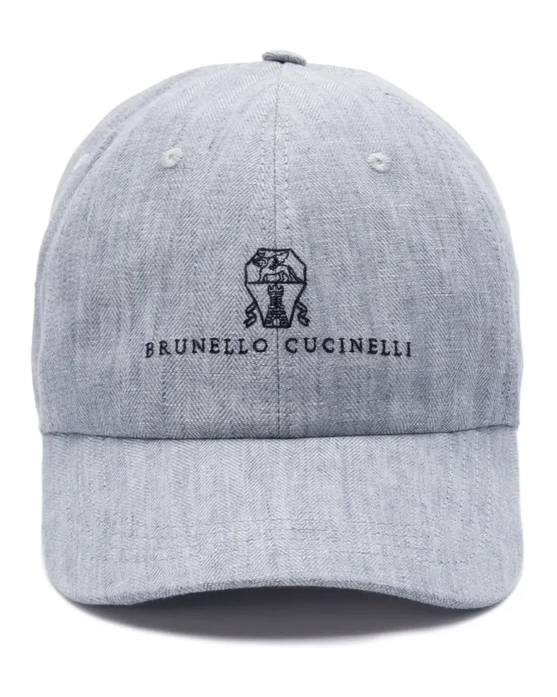 Brunello Cucinelli Baseballkappe mit Logo-Stickerei - Grau Grau
