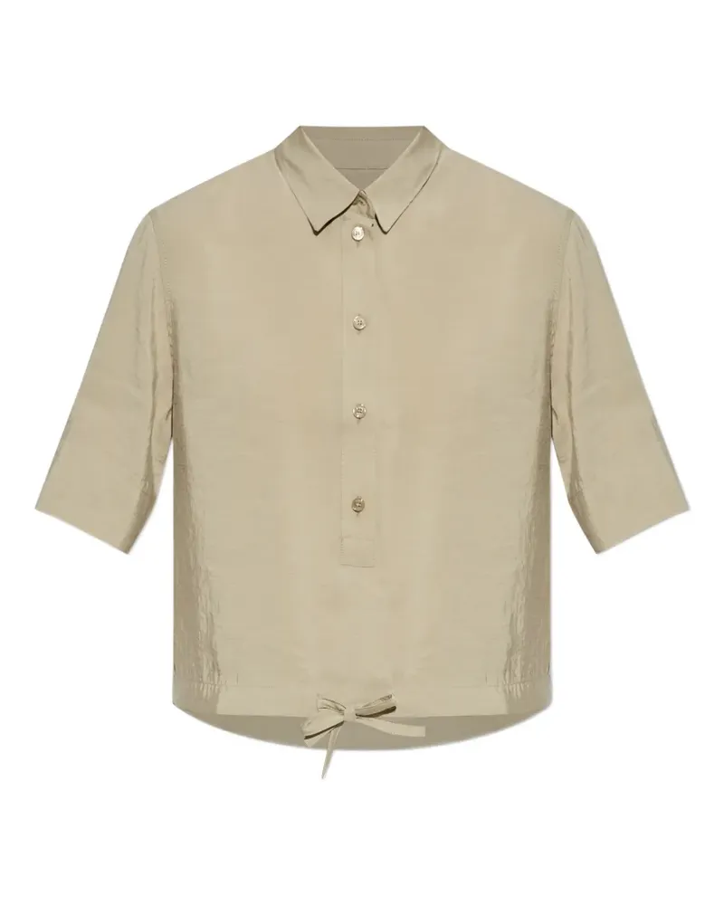 Kitsuné drawstring-hem short-sleeve shirt - Nude Nude