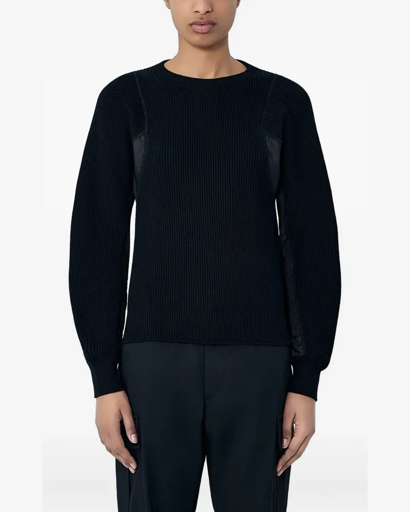 Moncler ribbed contrast-panel sweater - Schwarz Schwarz
