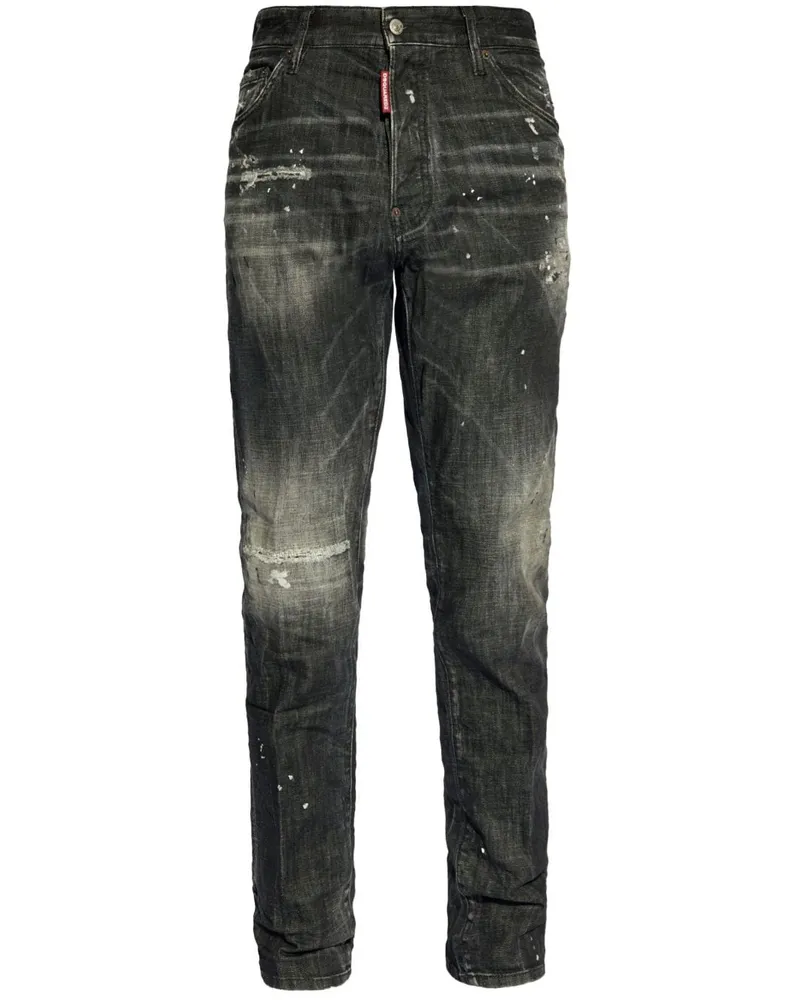 Dsquared2 Jeans in Distressed-Optik - Schwarz Schwarz