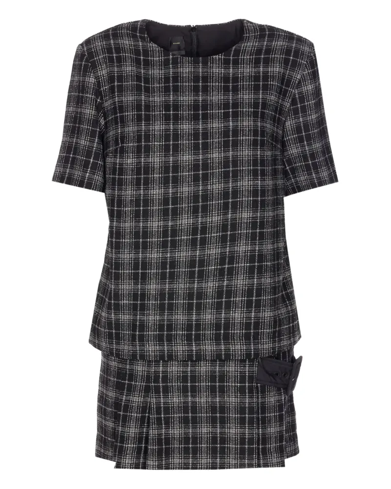 Pinko Minikleid mit Karomuster - Schwarz Schwarz